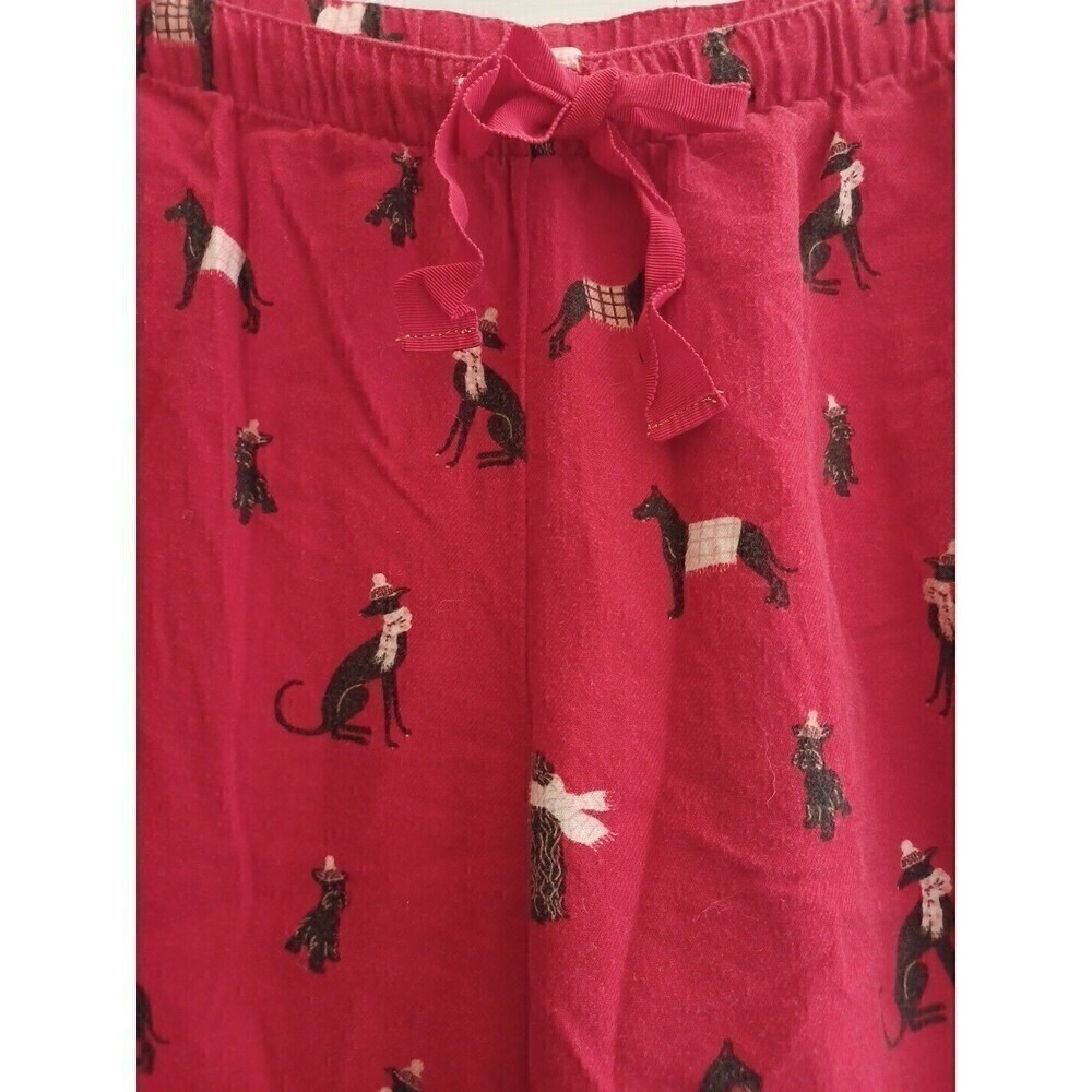 LOFT red pajama pants dog print XXS drawstring waist sleep lounge PJ comfy cozy